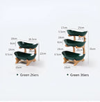 Fruit Basket Stand Three-Tier Wooden Space-Saving