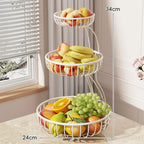 Fruit Bowl Stand Open-Wire Metal Space-Saving