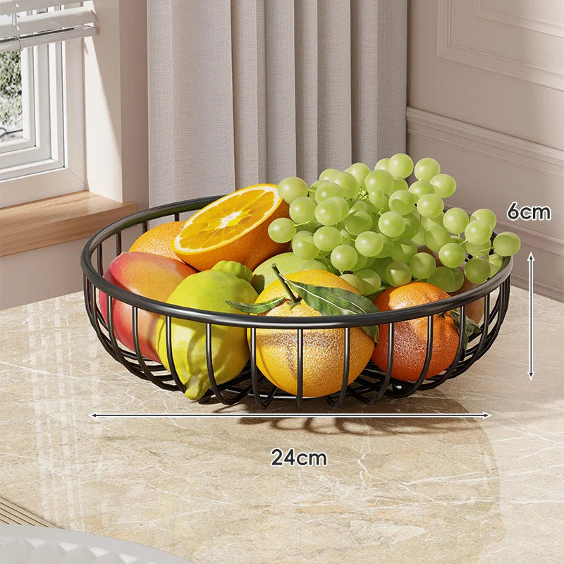 Fruit Bowl Stand Open-Wire Metal Space-Saving