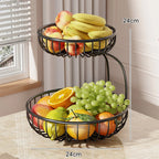 Fruit Bowl Stand Open-Wire Metal Space-Saving