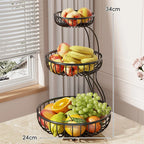 Fruit Bowl Stand Open-Wire Metal Space-Saving