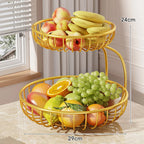 Fruit Bowl Stand Open-Wire Metal Space-Saving