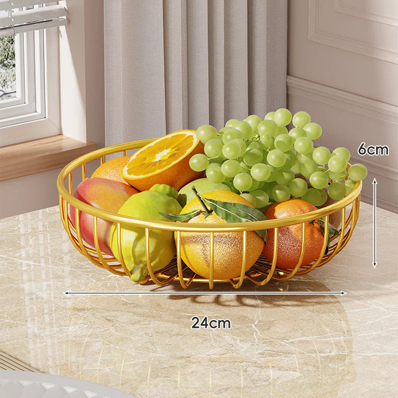 Fruit Bowl Stand Open-Wire Metal Space-Saving
