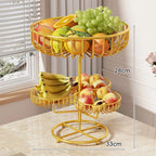 Fruit Bowl Stand Open-Wire Metal Space-Saving