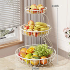 Fruit Bowl Stand Open-Wire Metal Space-Saving