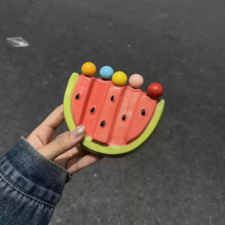 Fruit Fork Set Stainless Steel Watermelon Design Set of 5