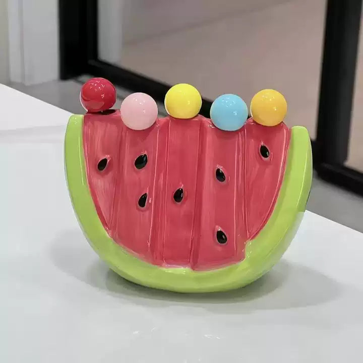 Fruit Fork Set Stainless Steel Watermelon Design Set of 5