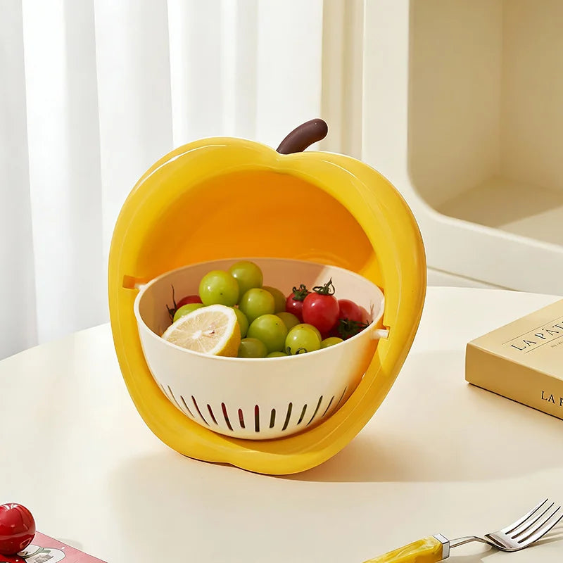 Fruit Strainer Basket Double-Layer Stackable Wash & Serve