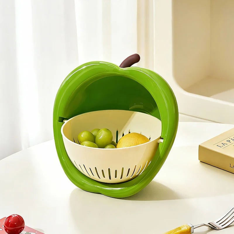 Fruit Strainer Basket Double-Layer Stackable Wash & Serve