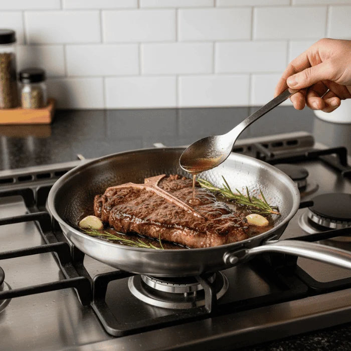 Frying Pan 304 Stainless Steel Three-Layer All Cooktops