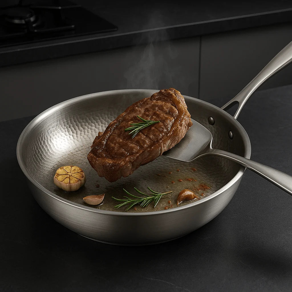 Frying Pan 304 Stainless Steel Three-Layer All Cooktops