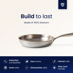 Frying Pan Pure Titanium Uncoated PFAS-Free Oven-Safe to 750°F