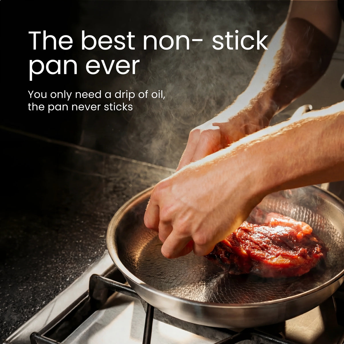 Frying Pan Pure Titanium Uncoated PFAS-Free Oven-Safe to 750°F