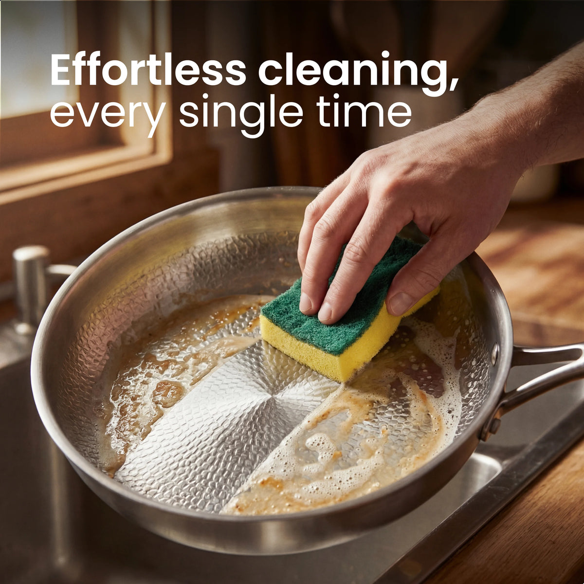 Frying Pan Pure Titanium Uncoated PFAS-Free Oven-Safe to 750°F