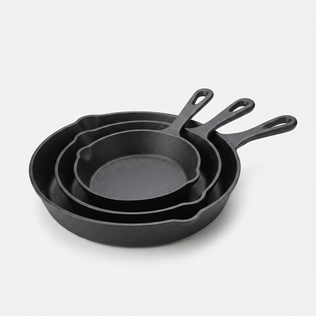 Frying Pan Set Cast Iron Non-Stick Set of 4