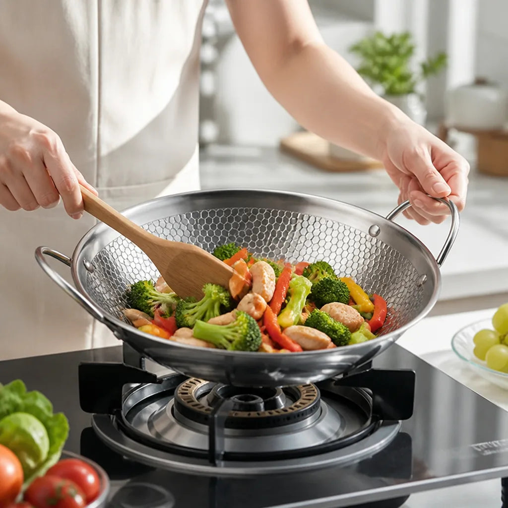 Frying Pan Stainless Steel Honeycomb Non-Stick 11.4 Inch
