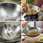 Frying Pan Stainless Steel Honeycomb Non-Stick 11.4 Inch