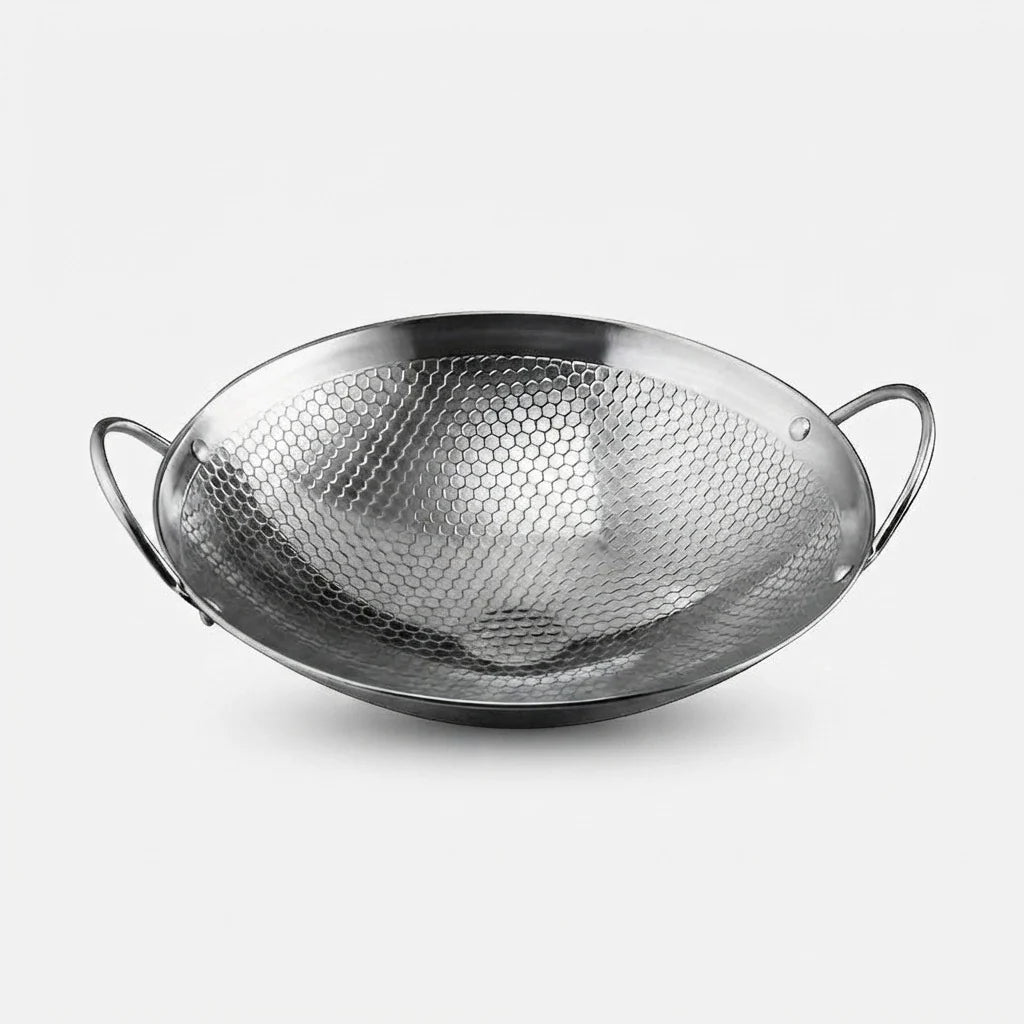 Frying Pan Stainless Steel Honeycomb Non-Stick Scratch-Resistant
