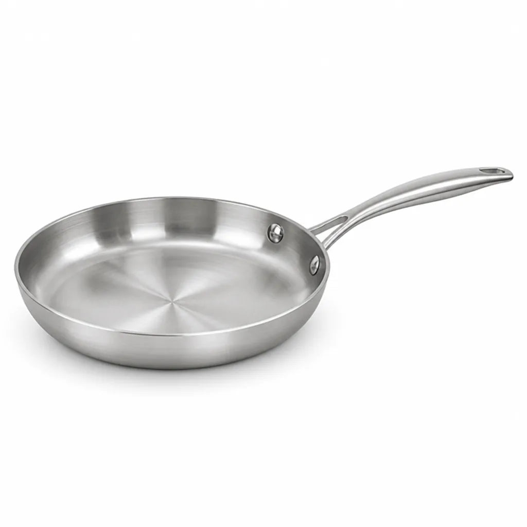 Frying Pan Uncoated Stainless Steel Induction & Gas Compatible