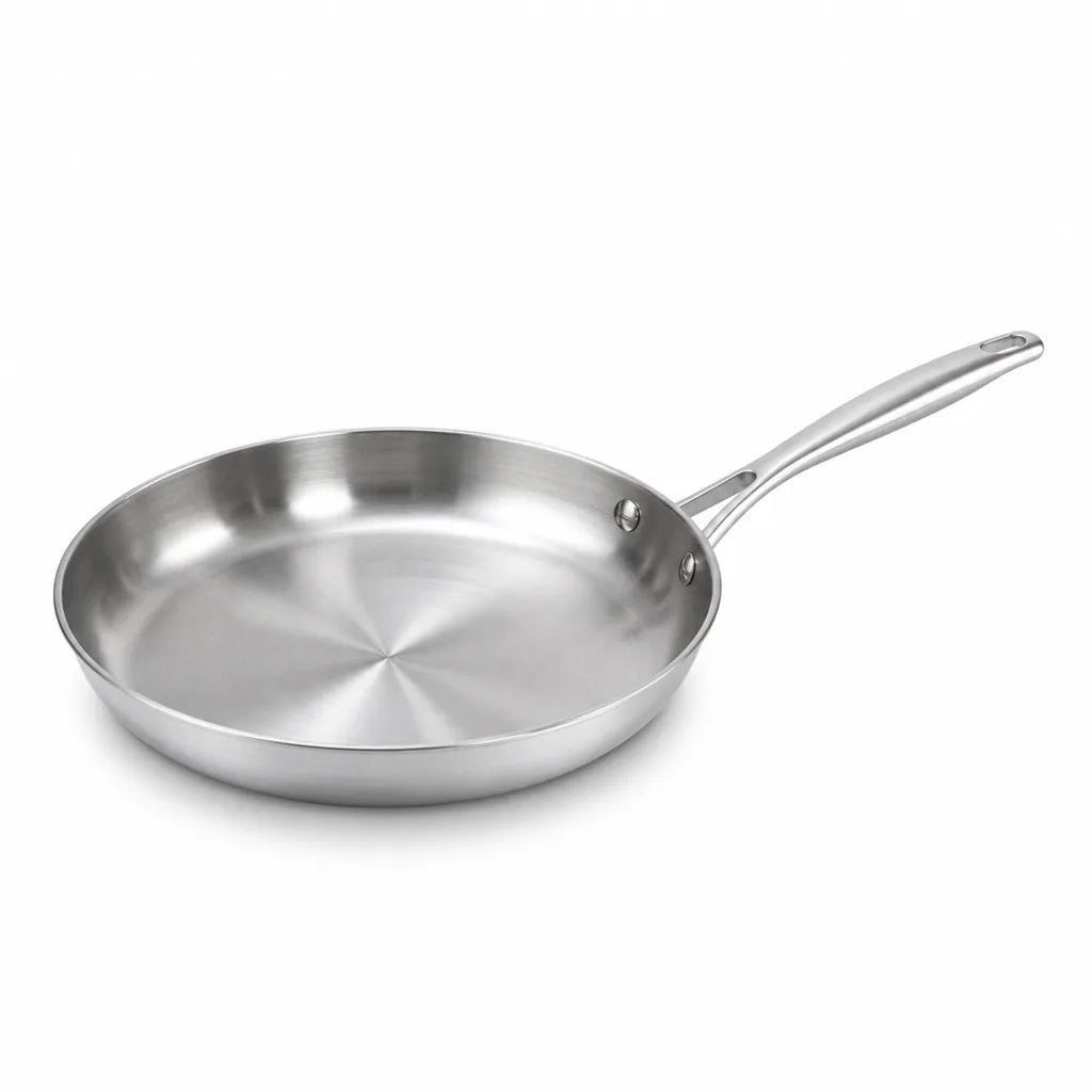 Frying Pan Uncoated Stainless Steel Induction & Gas Compatible