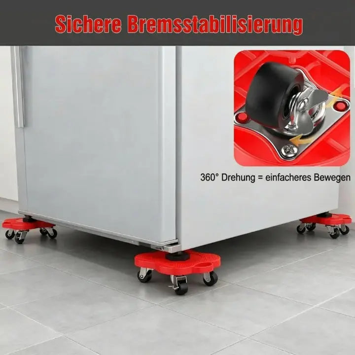Furniture Lifter & Roller Set 360° Swivel Locking Brakes