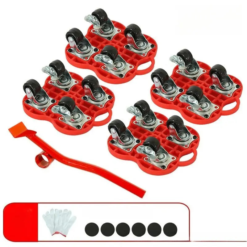Furniture Lifter & Roller Set 360° Swivel Locking Brakes