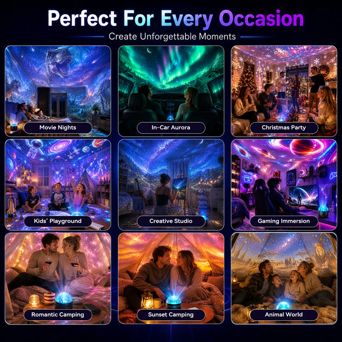 Galaxy Projector Light Dynamic Effects 360° Flexible Gooseneck USB Powered