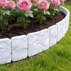 Garden Edging Panel Stone-Look Interlocking Weather-Resistant