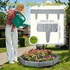 Garden Edging Panel Stone-Look Interlocking Weather-Resistant