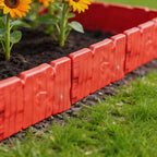 Garden Edging Panel Stone-Look Interlocking Weather-Resistant