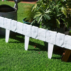 Garden Edging Panel Stone-Look Interlocking Weather-Resistant