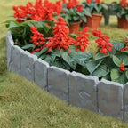 Garden Edging Panel Stone-Look Interlocking Weather-Resistant