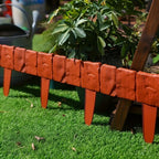 Garden Edging Panel Stone-Look Interlocking Weather-Resistant