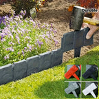 Garden Edging Panel Stone-Look Interlocking Weather-Resistant