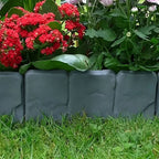 Garden Edging Panel Stone-Look Interlocking Weather-Resistant