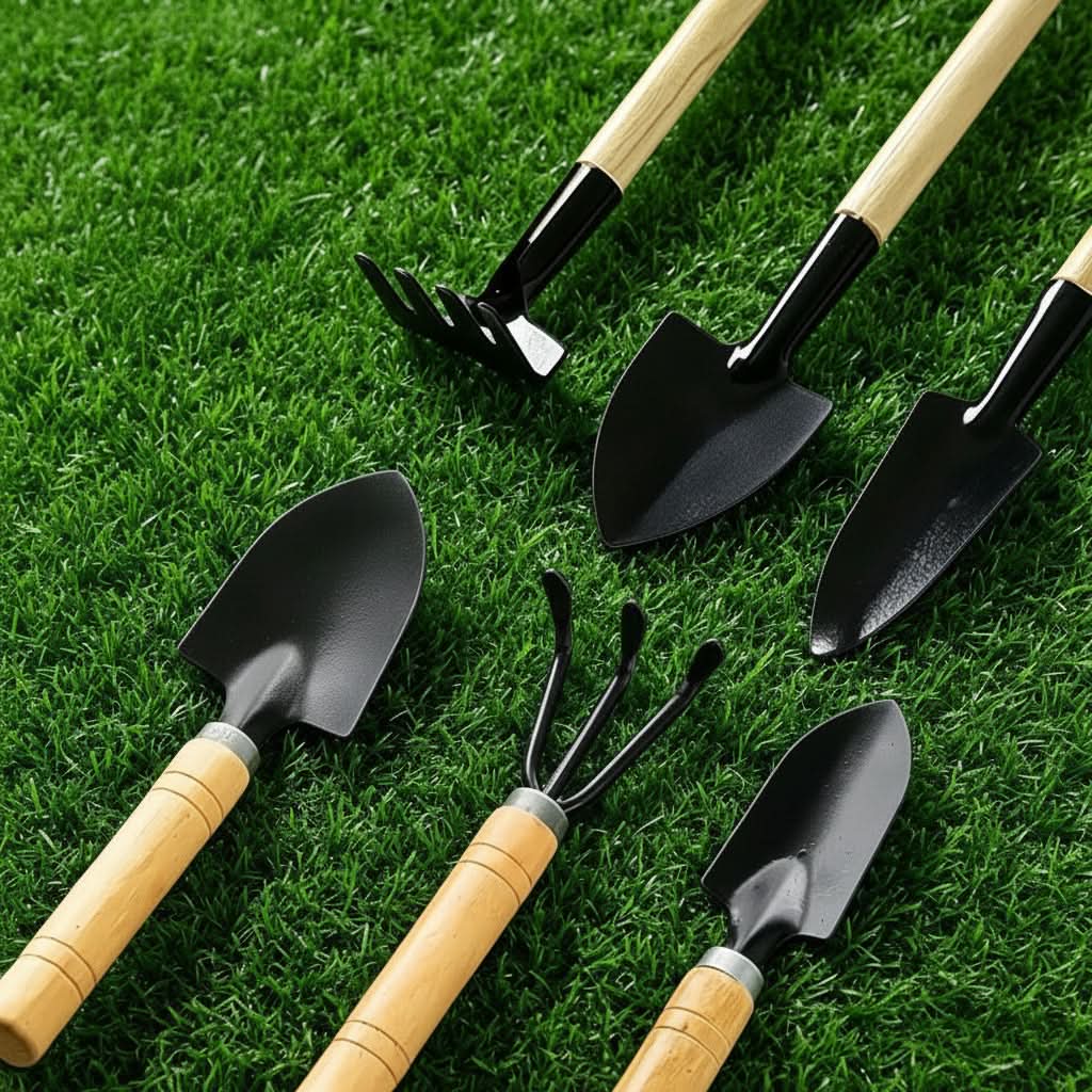 Garden Hand Tool Set Stainless Steel Ergonomic Grip Set of 6