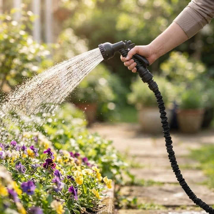 Garden Hose Expands 3x 7-Function Nozzle & Anti-Kink