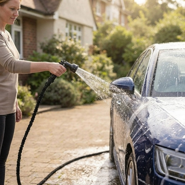Garden Hose Expands 3x 7-Function Nozzle & Anti-Kink