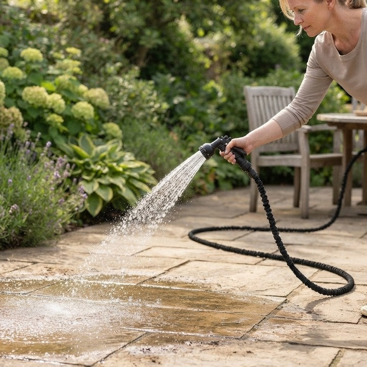 Garden Hose Expands 3x 7-Function Nozzle & Anti-Kink