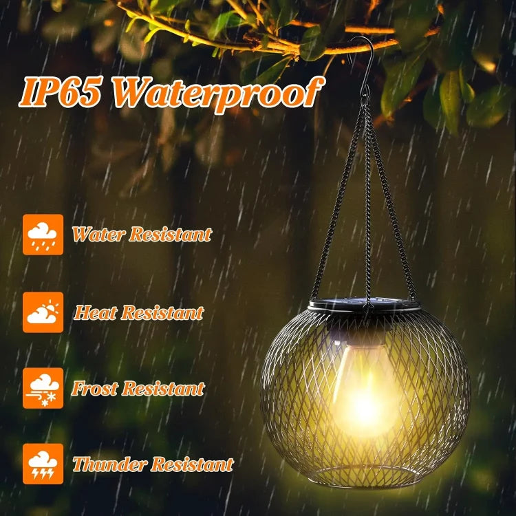 Garden Lantern Solar-Powered Weatherproof Up To 36 Hours