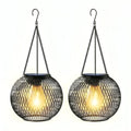 Garden Lantern Solar Retro Metal Grid Weatherproof 36-Hour