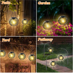 Garden Lantern Solar Retro Metal Grid Weatherproof 36-Hour