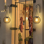 Garden Lantern Solar Retro Metal Grid Weatherproof 36-Hour