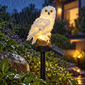 Garden Solar Light Owl Resin Warm White LED Sensor