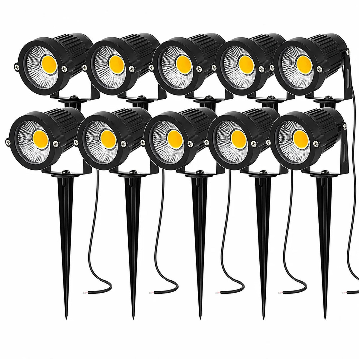 Garden Spotlights 500 Lumens IP65 Weather-Resistant Set of 10