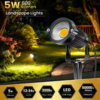 Garden Spotlights 500 Lumens IP65 Weather-Resistant Set of 10