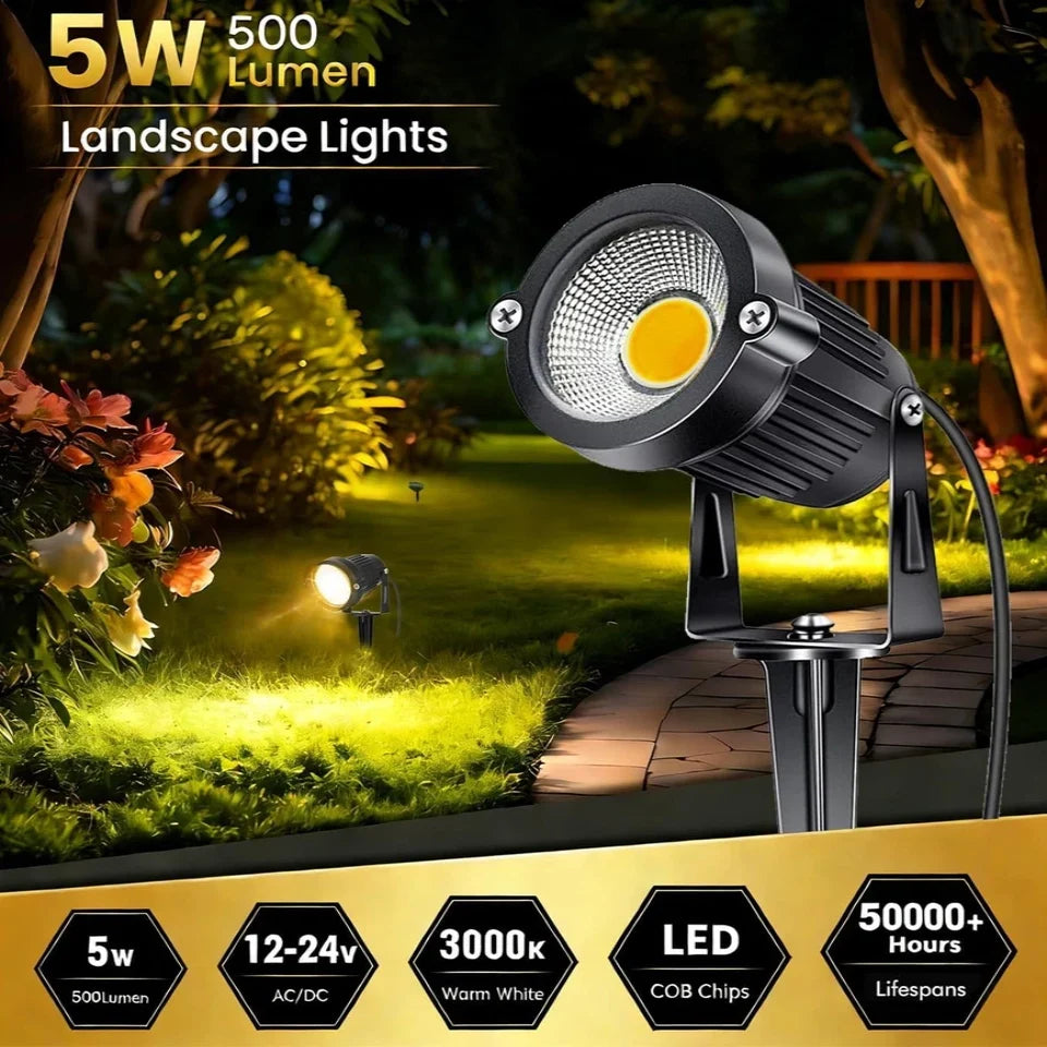 Garden Spotlights 500 Lumens IP65 Weather-Resistant Set of 10