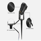 Garden Spotlights 500 Lumens IP65 Weather-Resistant Set of 10