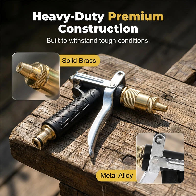 Garden Spray Gun High-Pressure Copper-Coated Brass Nozzle