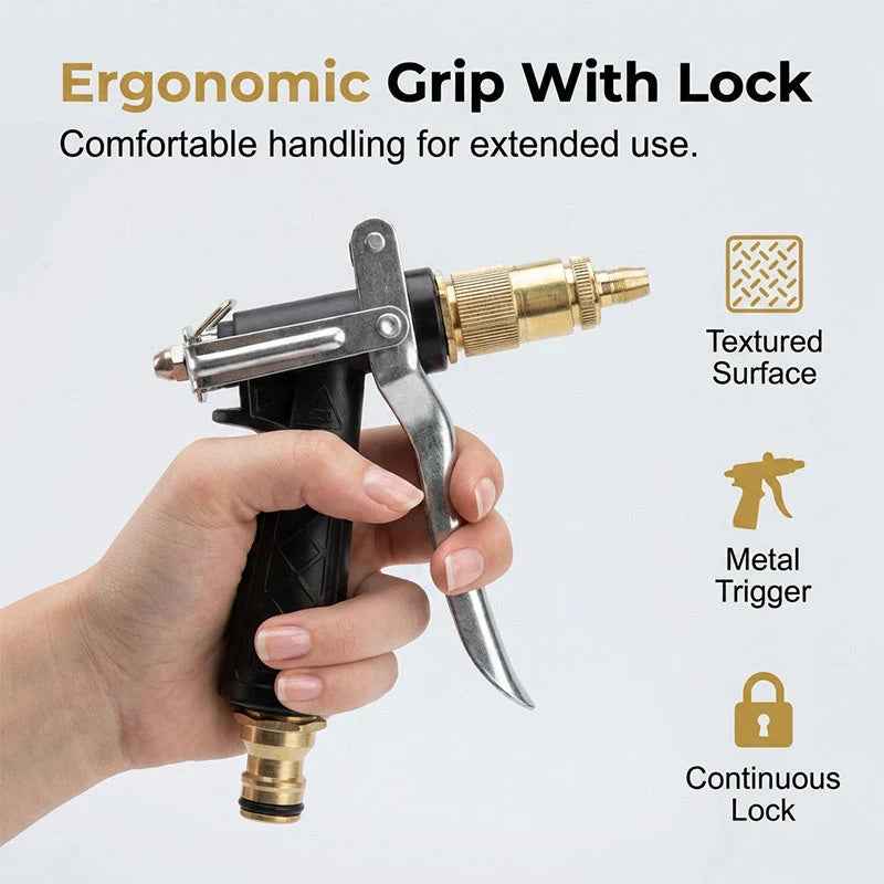 Garden Spray Gun High-Pressure Copper-Coated Brass Nozzle